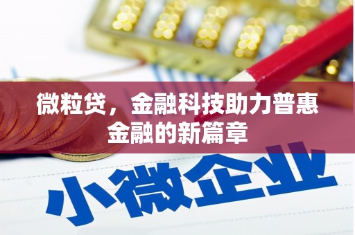 剑阁微粒贷，金融科技助力普惠金融的新篇章