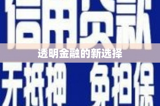 剑阁透明金融的新选择