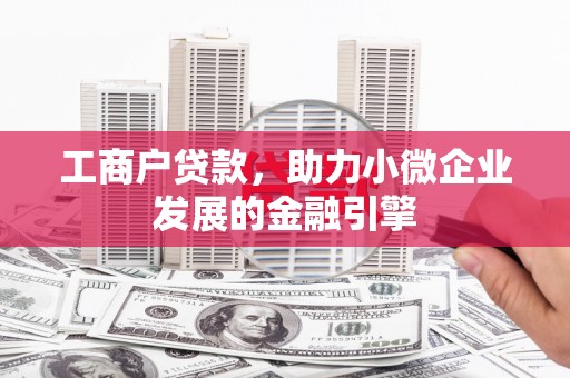 剑阁工商户贷款，助力小微企业发展的金融引擎
