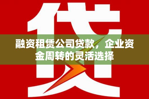 剑阁融资租赁公司贷款，企业资金周转的灵活选择