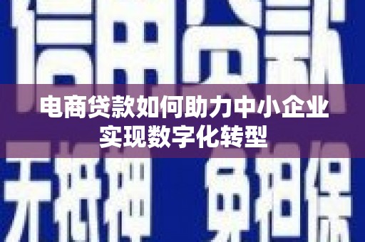 剑阁电商贷款如何助力中小企业实现数字化转型