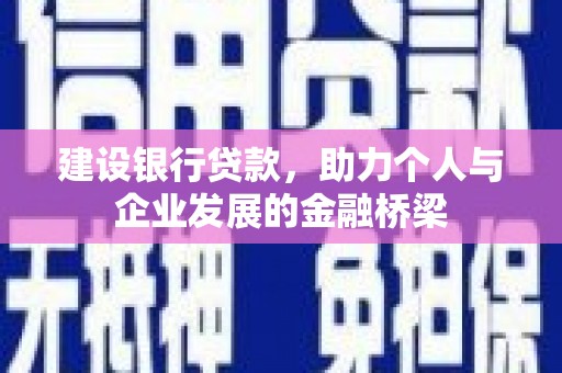 剑阁建设银行贷款，助力个人与企业发展的金融桥梁