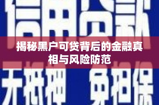 剑阁揭秘黑户可贷背后的金融真相与风险防范