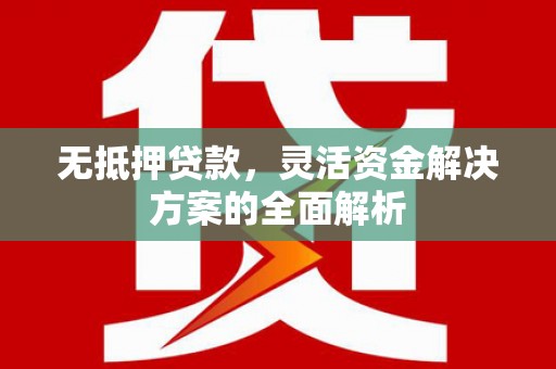 剑阁无抵押贷款，灵活资金解决方案的全面解析
