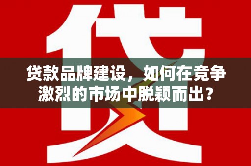 剑阁贷款品牌建设，如何在竞争激烈的市场中脱颖而出？