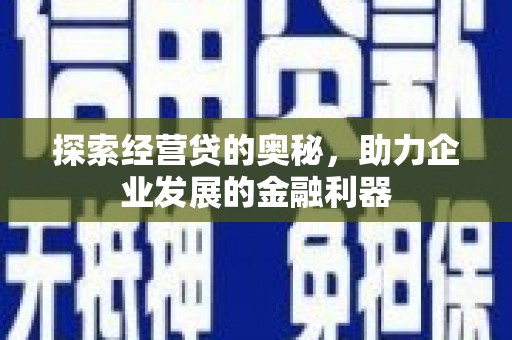 剑阁探索经营贷的奥秘，助力企业发展的金融利器