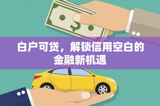 剑阁白户可贷，解锁信用空白的金融新机遇