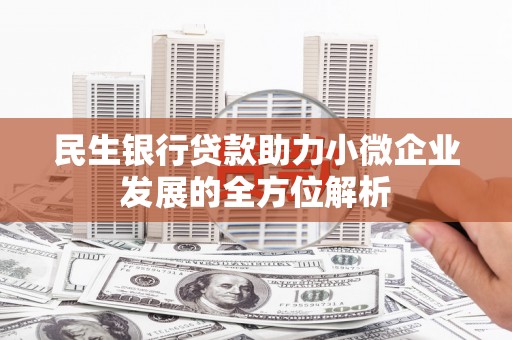 剑阁民生银行贷款助力小微企业发展的全方位解析