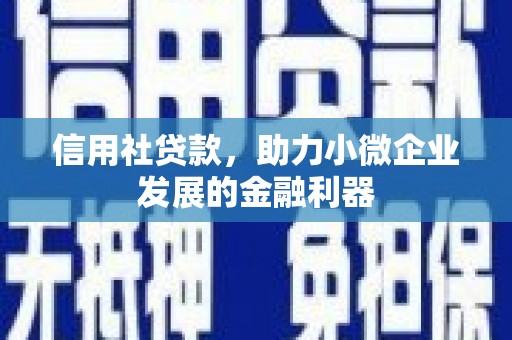 剑阁信用社贷款，助力小微企业发展的金融利器