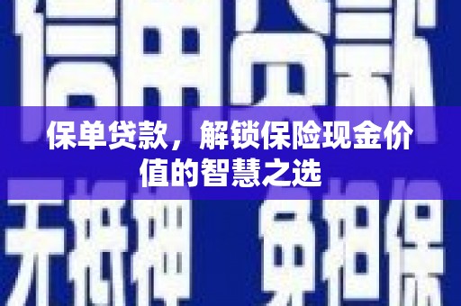 剑阁保单贷款，解锁保险现金价值的智慧之选