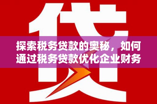 剑阁探索税务贷款的奥秘，如何通过税务贷款优化企业财务