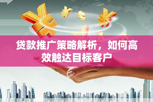 剑阁贷款推广策略解析，如何高效触达目标客户