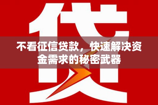 剑阁不看征信贷款，快速解决资金需求的秘密武器