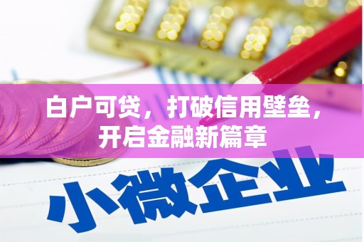剑阁白户可贷，打破信用壁垒，开启金融新篇章