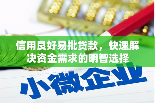 剑阁信用良好易批贷款，快速解决资金需求的明智选择