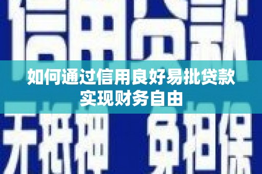 剑阁如何通过信用良好易批贷款实现财务自由