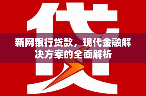 剑阁新网银行贷款，现代金融解决方案的全面解析