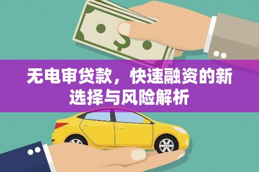 剑阁无电审贷款，快速融资的新选择与风险解析
