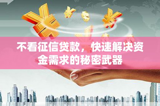 剑阁不看征信贷款，快速解决资金需求的秘密武器