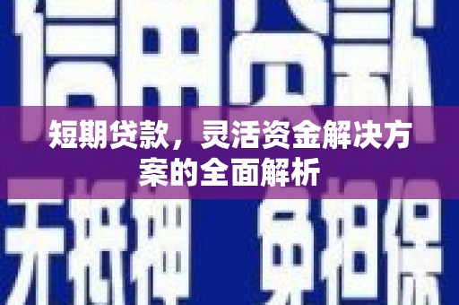剑阁短期贷款，灵活资金解决方案的全面解析