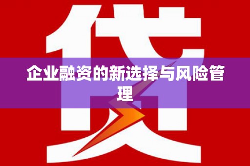 剑阁企业融资的新选择与风险管理